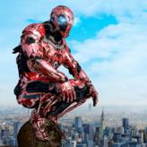 super crime steel war hero iron flying mech robot game